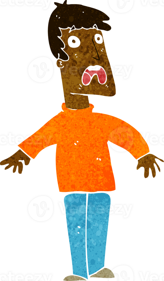 cartoon terrified man png