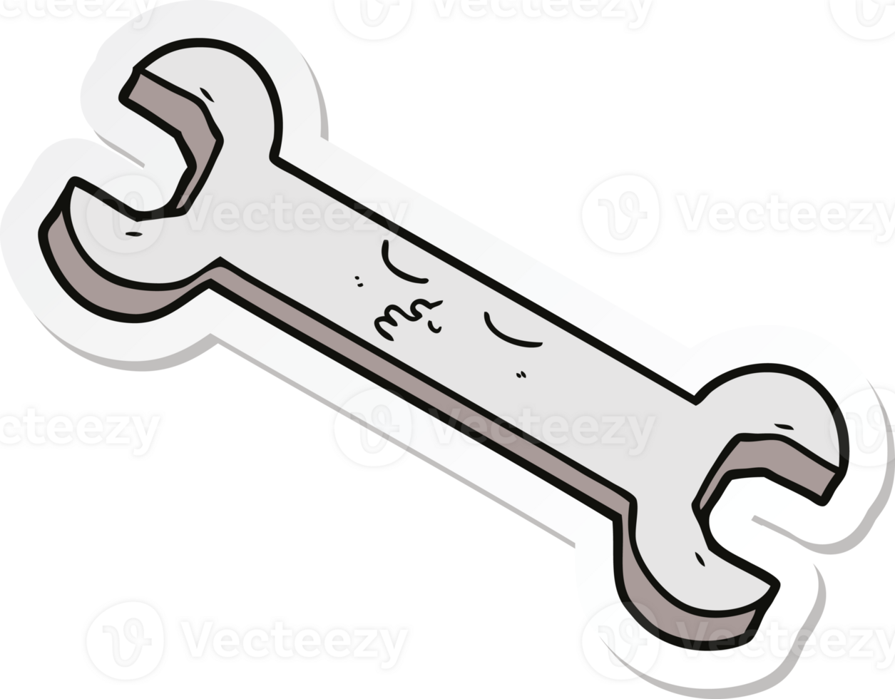 sticker of a cartoon spanner png