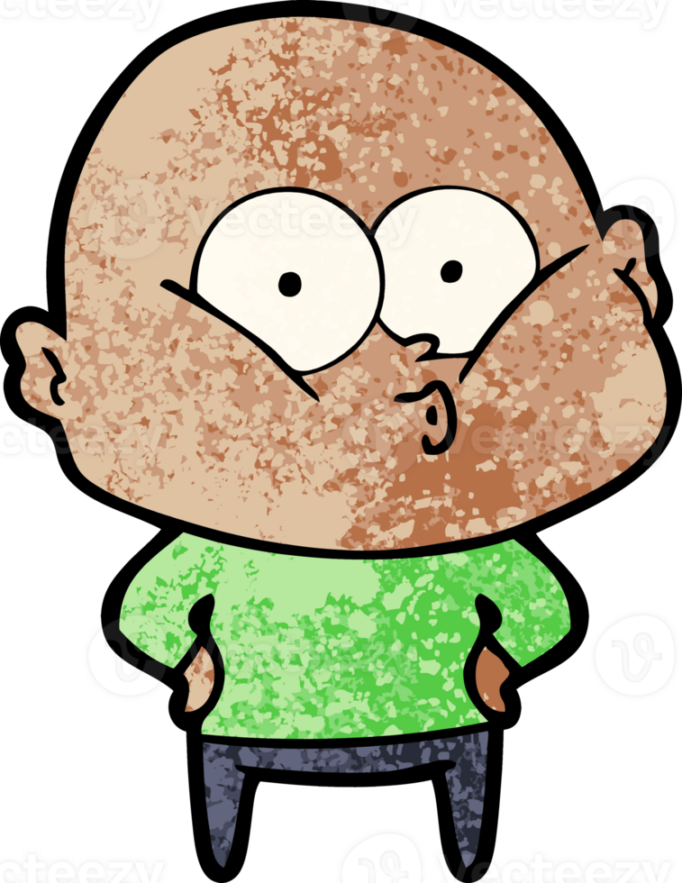 cartoon bald man staring png