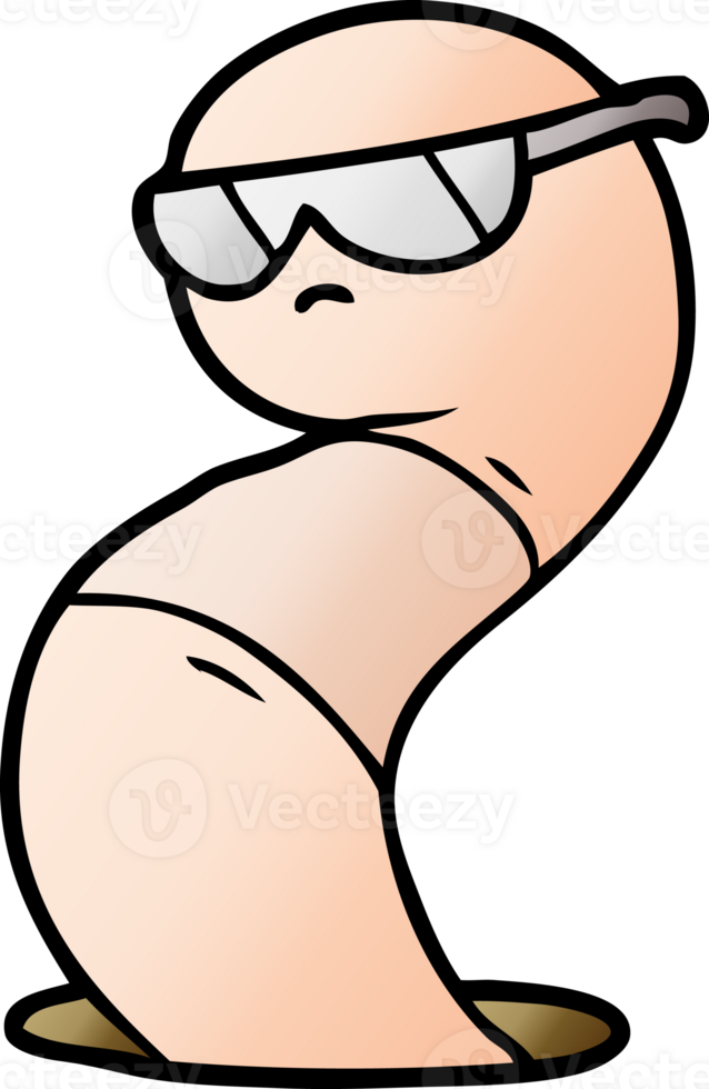 cartoon cool worm png