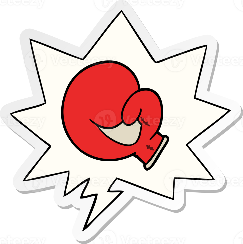 boxing glove cartoon with speech bubble sticker png