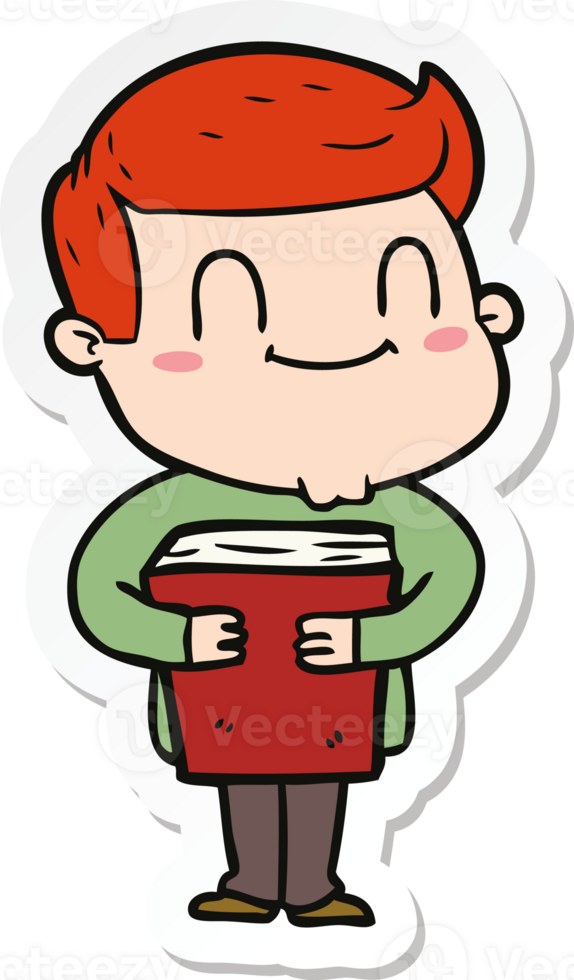 sticker of a cartoon friendly man png
