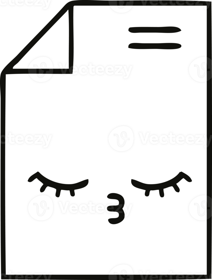line drawing cartoon of a sheet of paper png