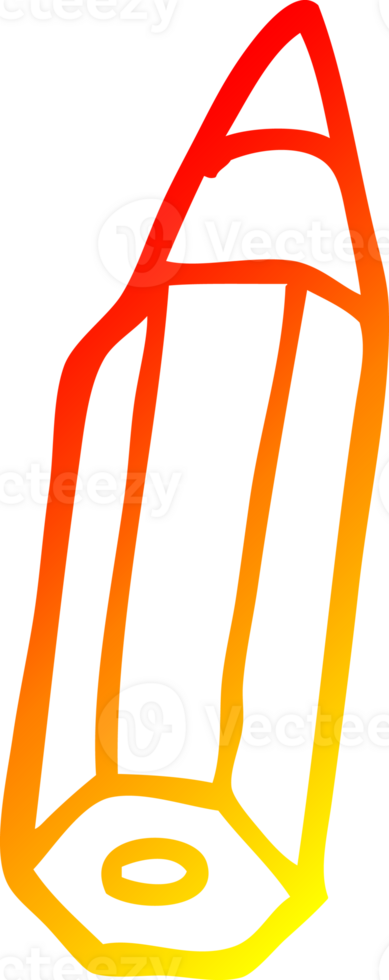 warm gradient line drawing of a cartoon coloring pencil png