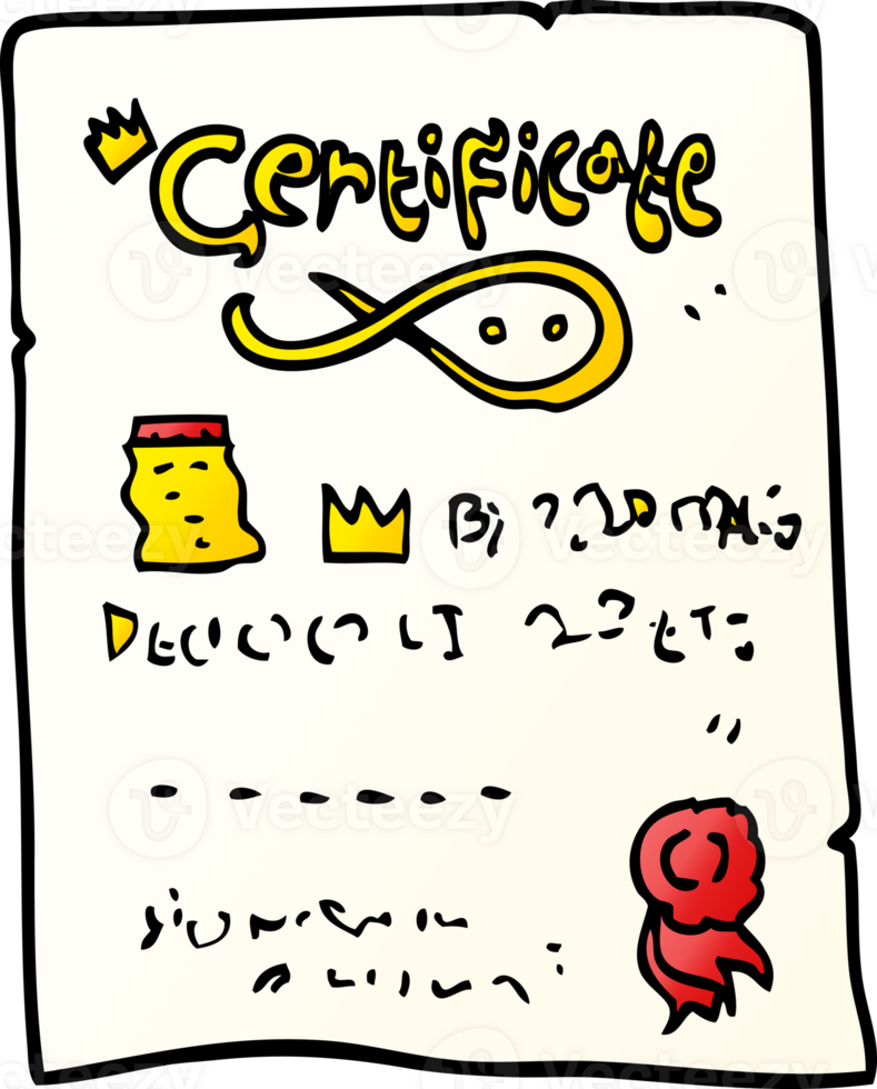 gradient illustration cartoon ornate certificate png