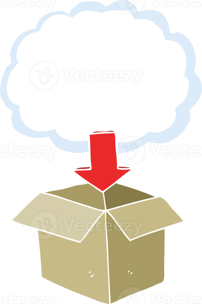 flat color illustration of download from the cloud symbol png