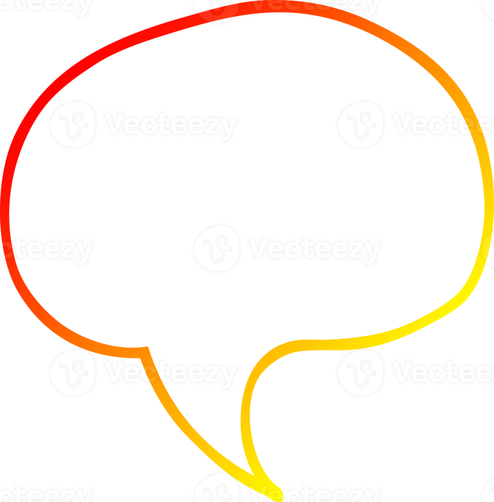 warm gradient line drawing of a cartoon speech bubble png