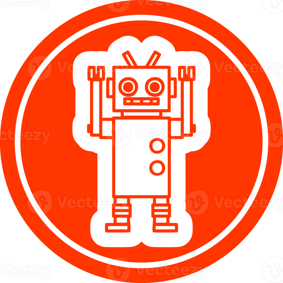 dancing robot circular icon symbol png