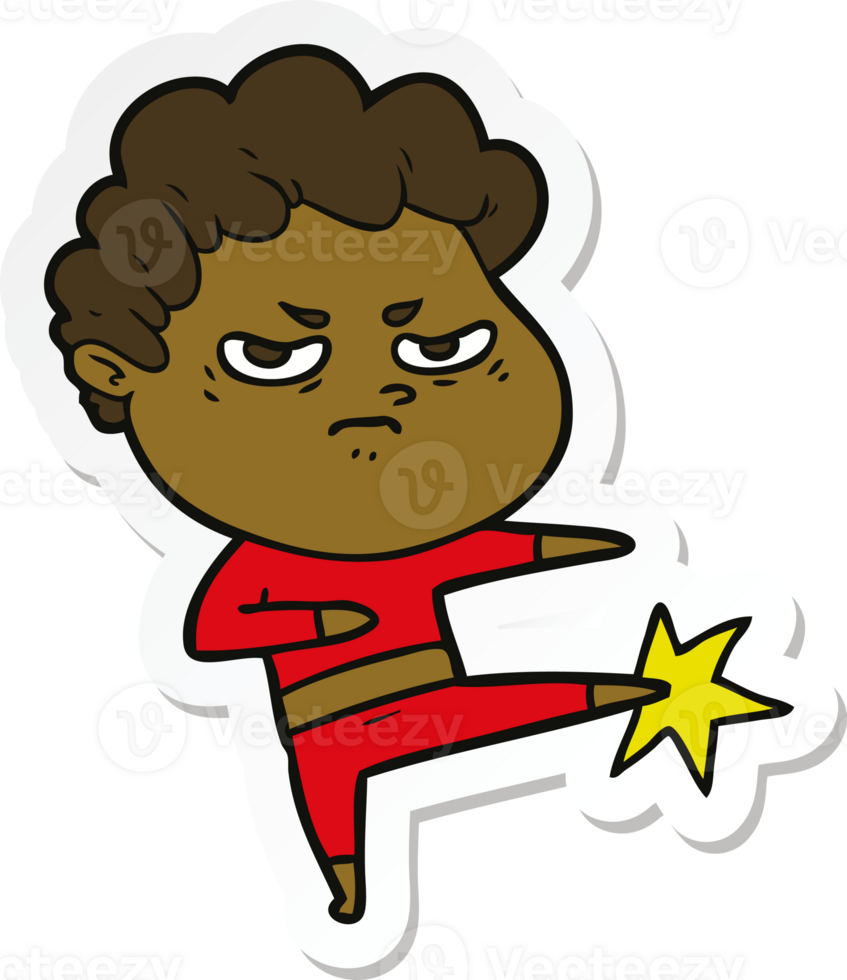 sticker of a cartoon angry man png