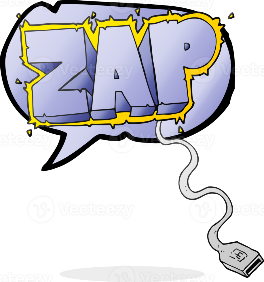 hand drawn speech bubble cartoon usb cable png