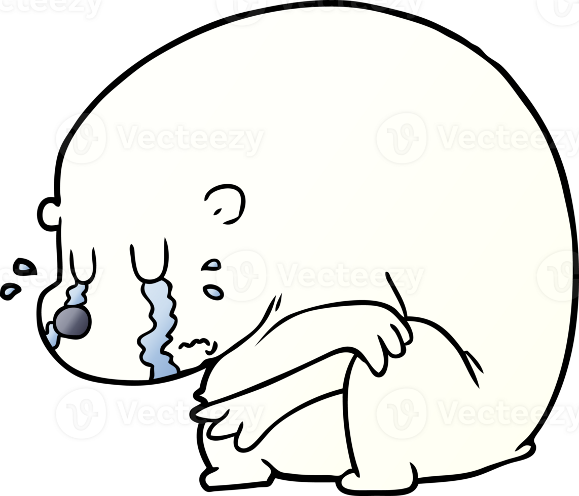 big tough polar bear crying png