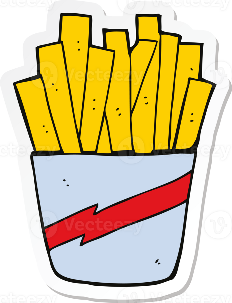 sticker of a cartoon box of fries png