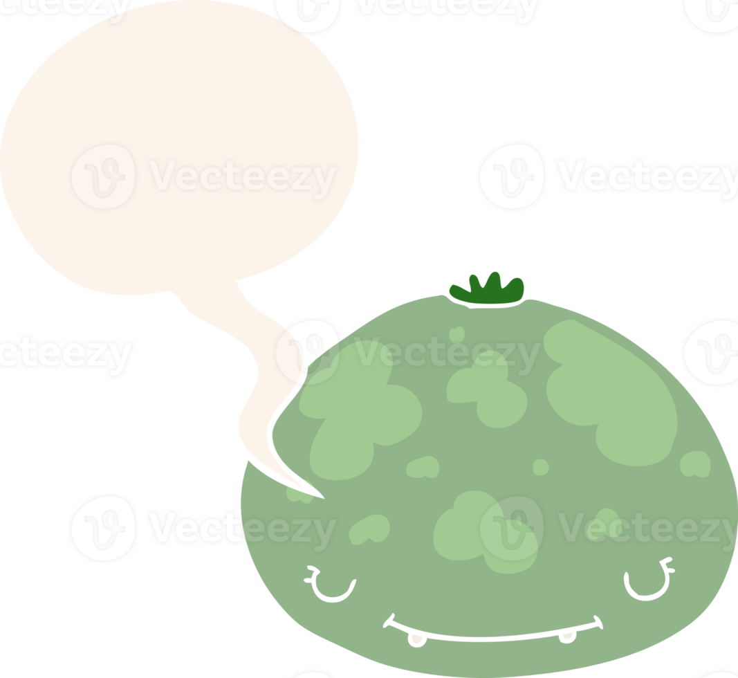 cartoon squash with speech bubble in retro style png