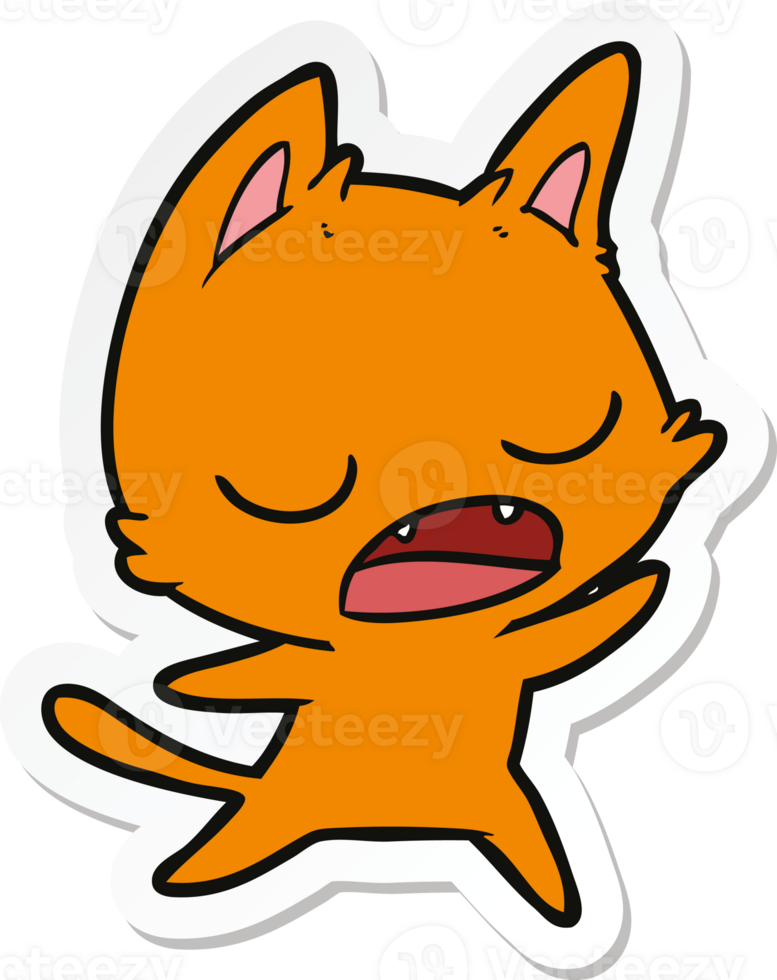 sticker of a talking cat cartoon png