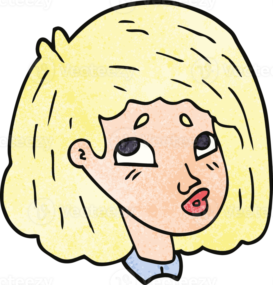 cartoon doodle face of a girl png