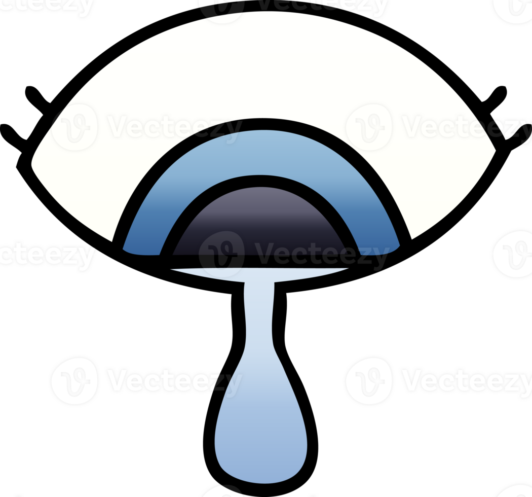 gradient shaded cartoon of a crying eye png