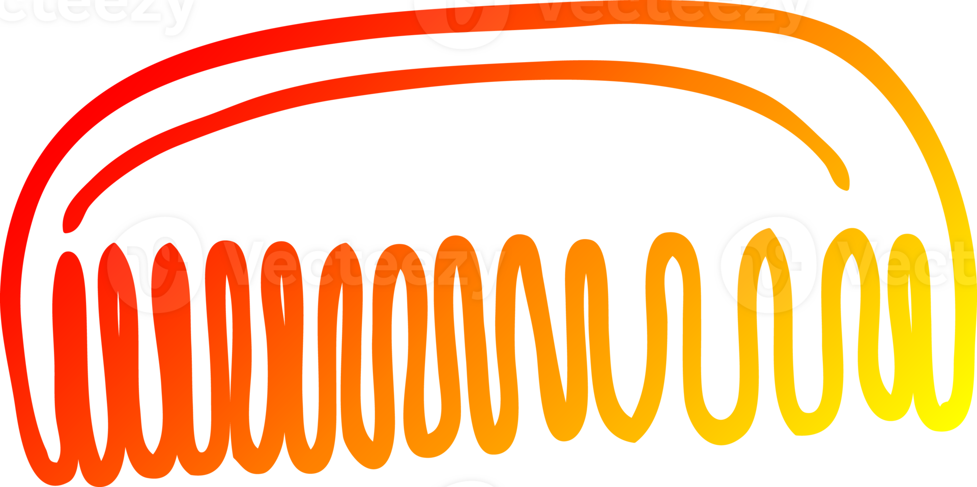 warm gradient line drawing of a cartoon plastic comb png