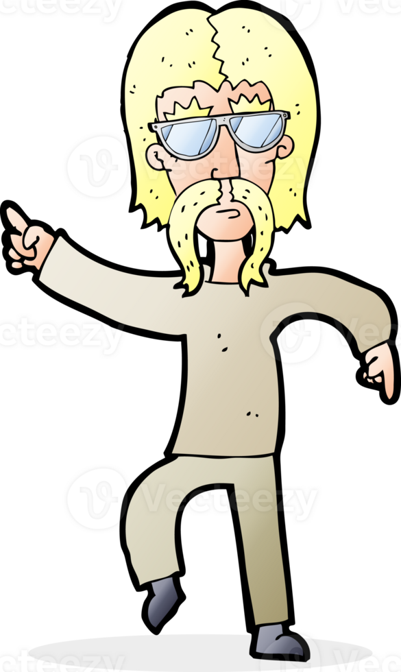 cartoon hippie man wearing glasses png