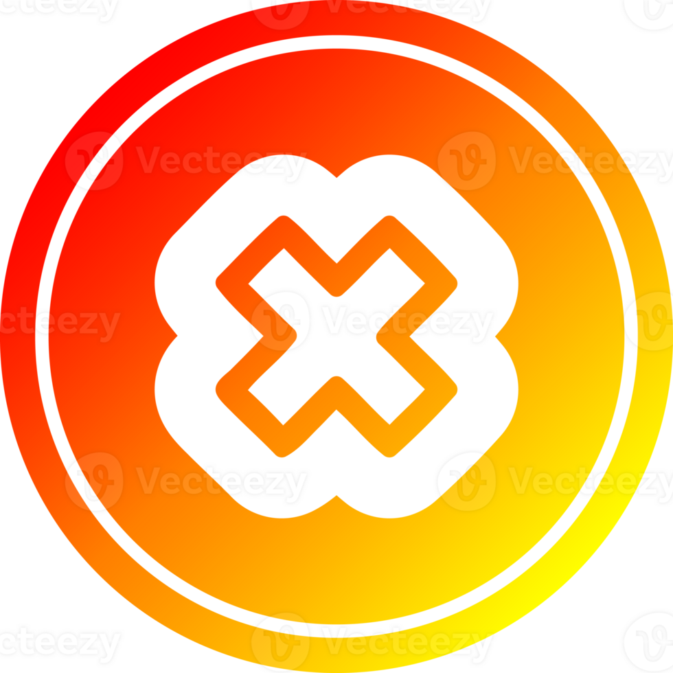 multiplication sign circular icon with warm gradient finish png
