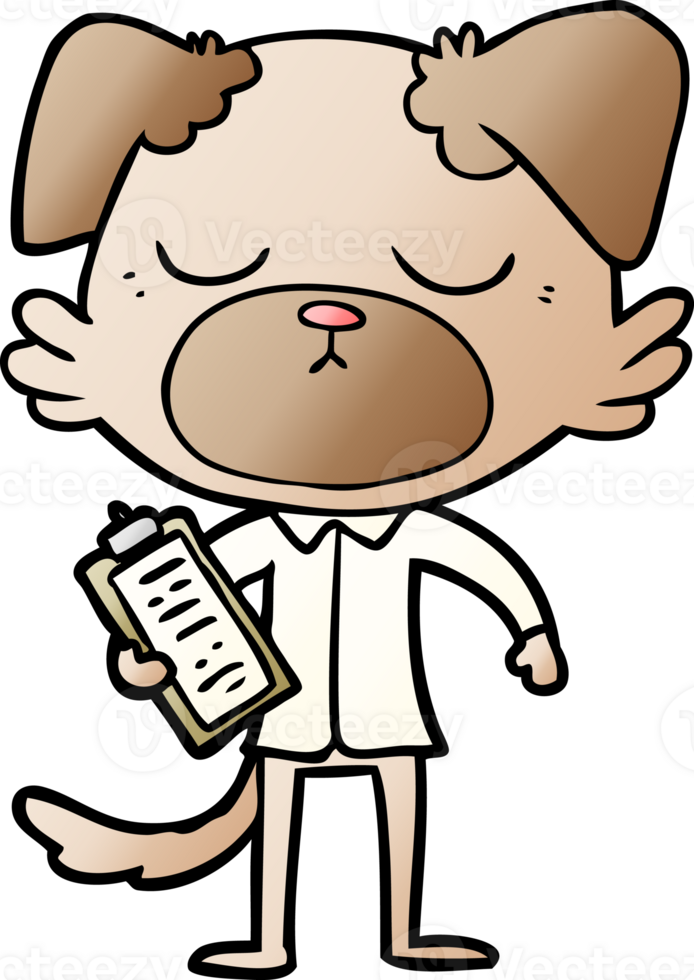 cute cartoon dog wearing office shirt png