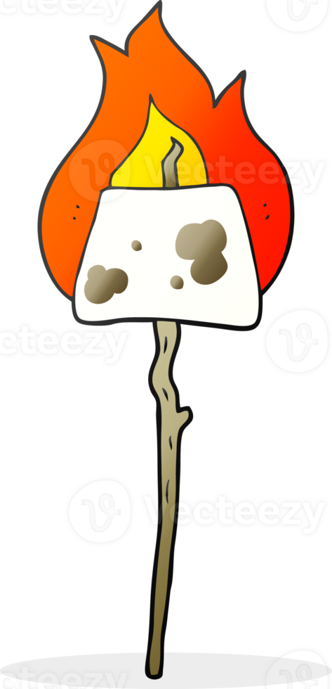 hand drawn cartoon marshmallow on stick png