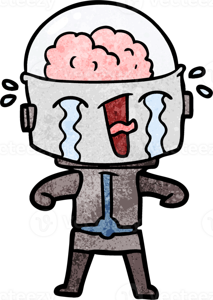 cartoon crying robot png