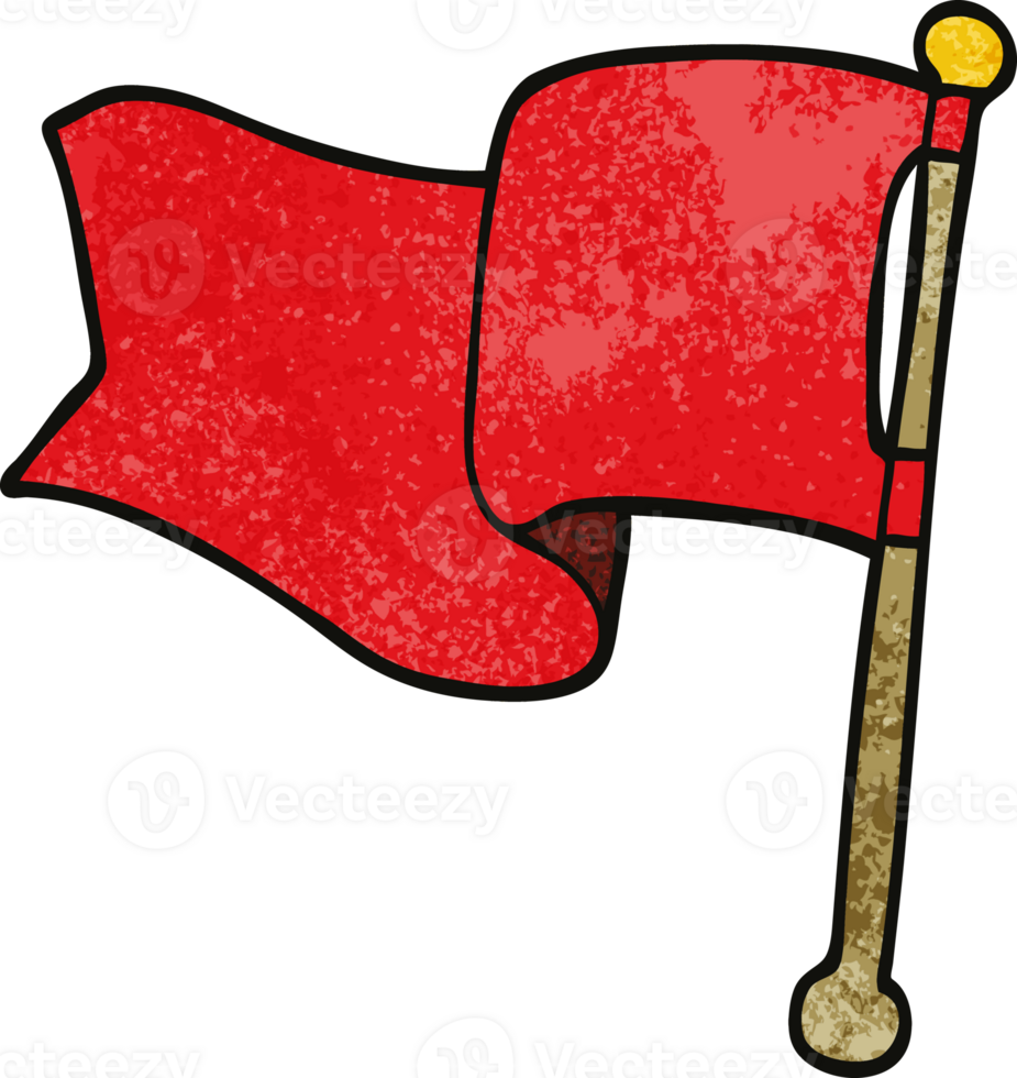 cartoon doodle red flag png