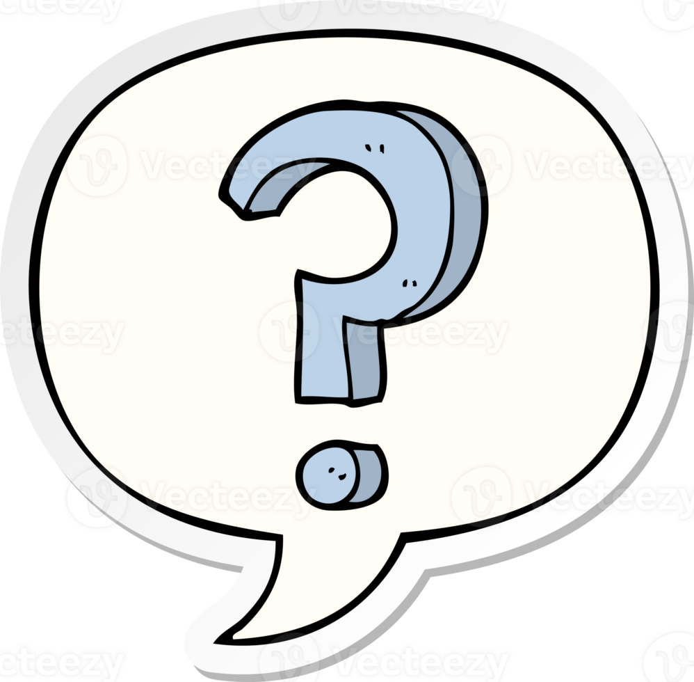 cartoon question mark with speech bubble sticker png
