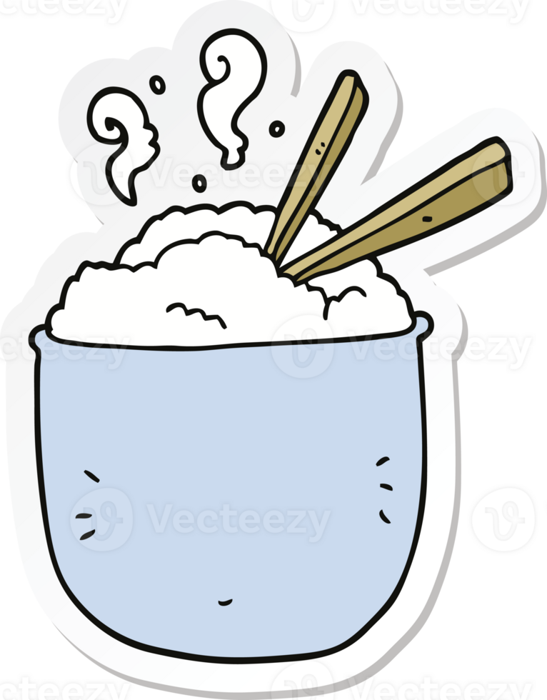 sticker of a cartoon bowl of rice png