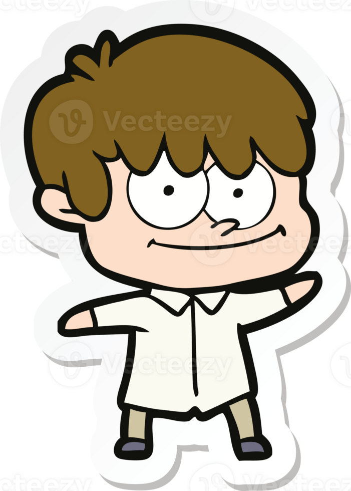 sticker of a happy cartoon man png