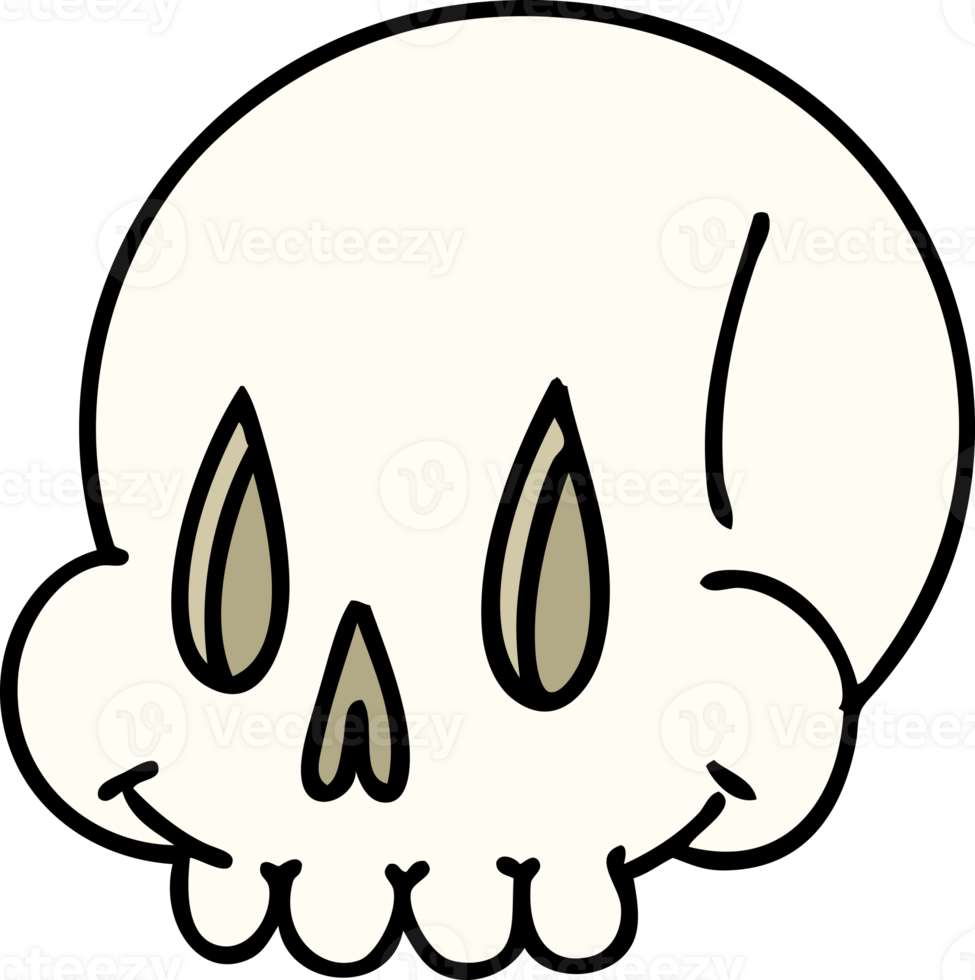 cartoon of a spooky skull png