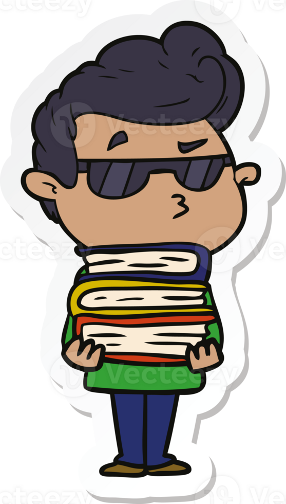 sticker of a cartoon cool guy png