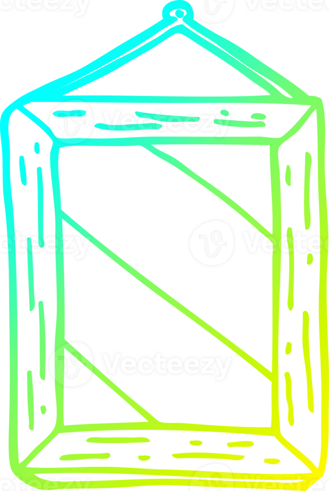 cold gradient line drawing of a cartoon mirror png