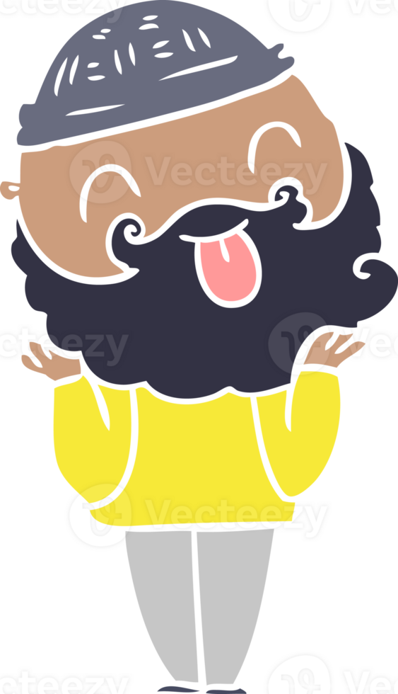 man with beard sticking out tongue png