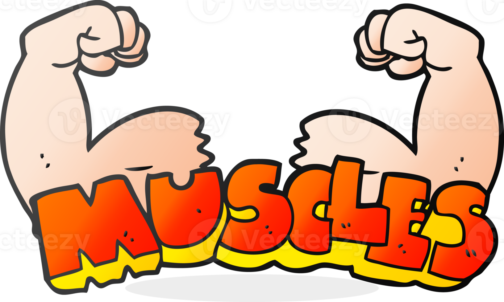 hand drawn cartoon muscles symbol png
