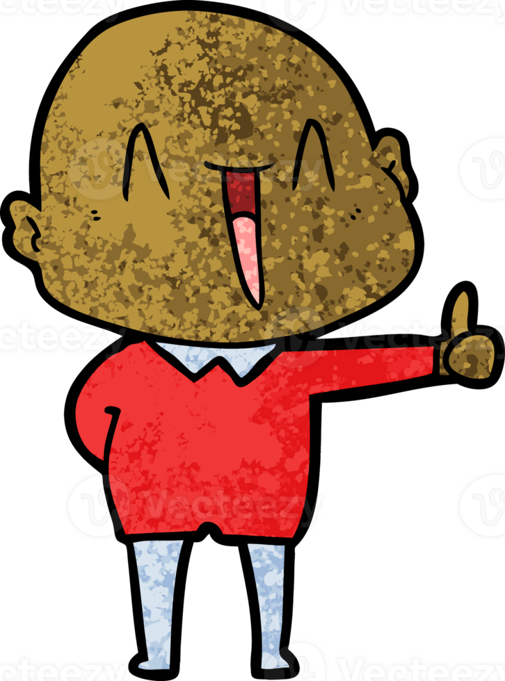 happy cartoon bald man png