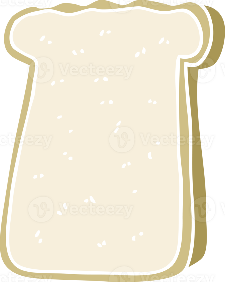 flat color illustration of slice of toast png