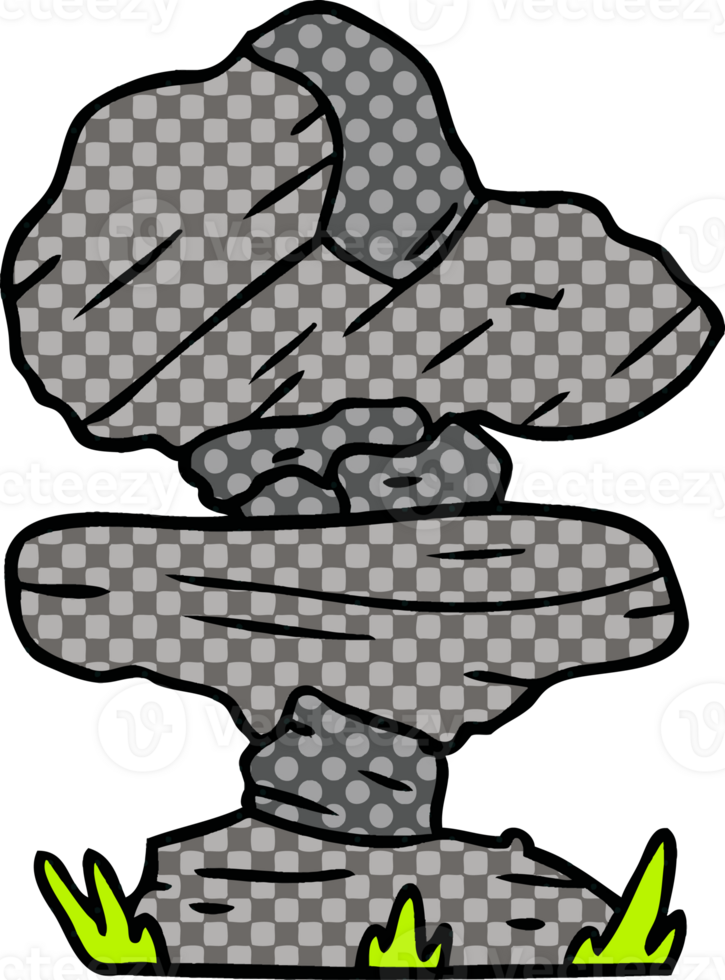 hand drawn cartoon doodle of grey stone boulder png