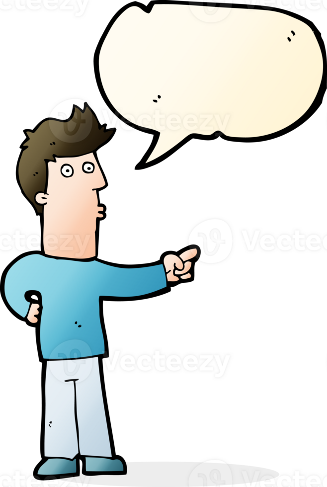 cartoon man pointing with speech bubble png