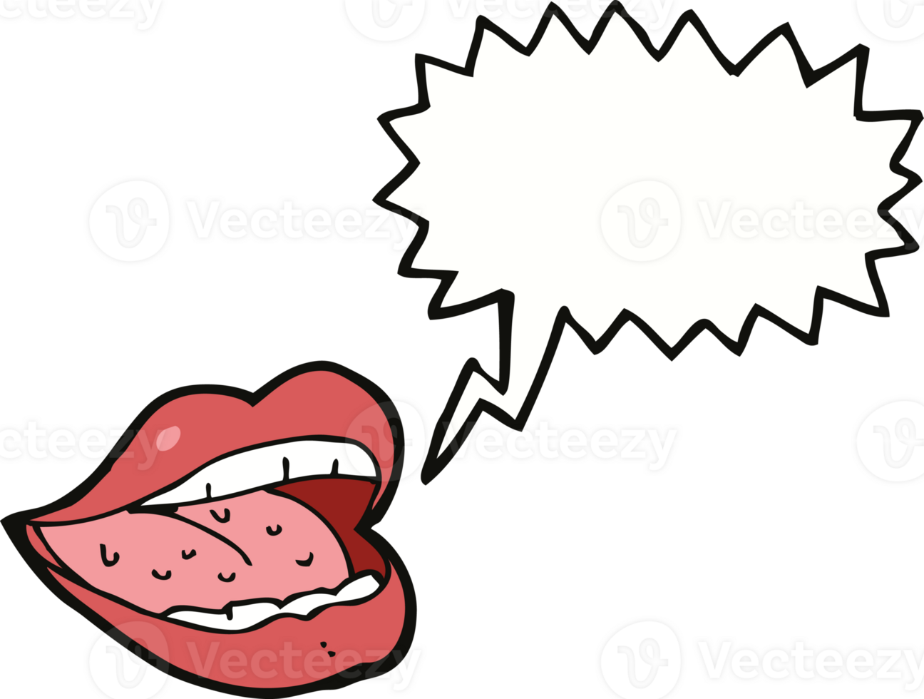 cartoon smiling mouth with speech bubble png