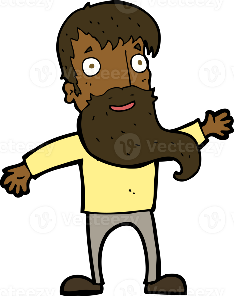 cartoon man with beard waving png