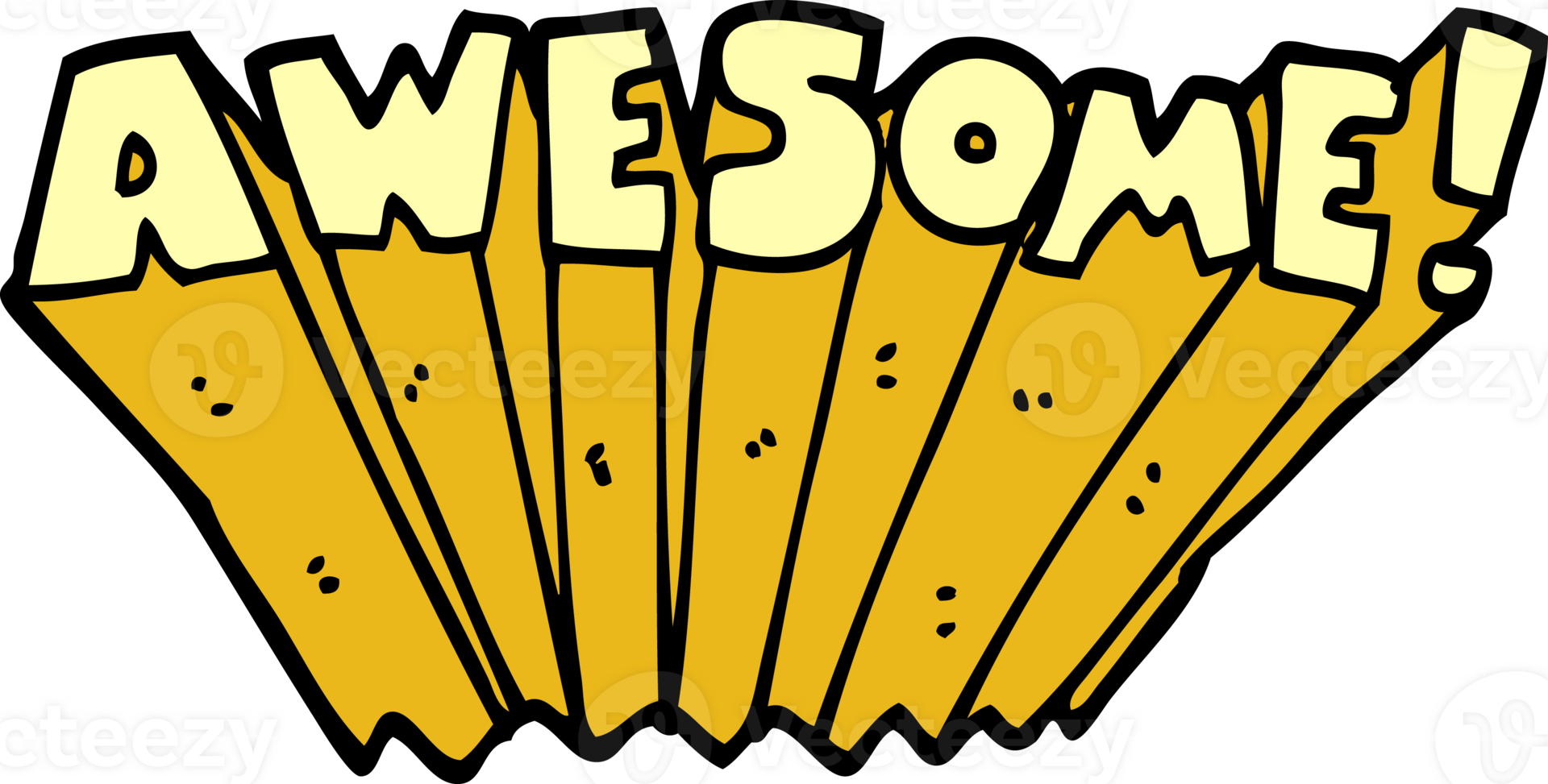 cartoon doodle awesome word png