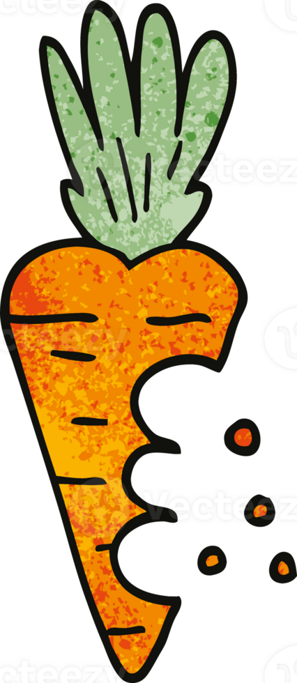 cartoon doodle carrot with bite marks png