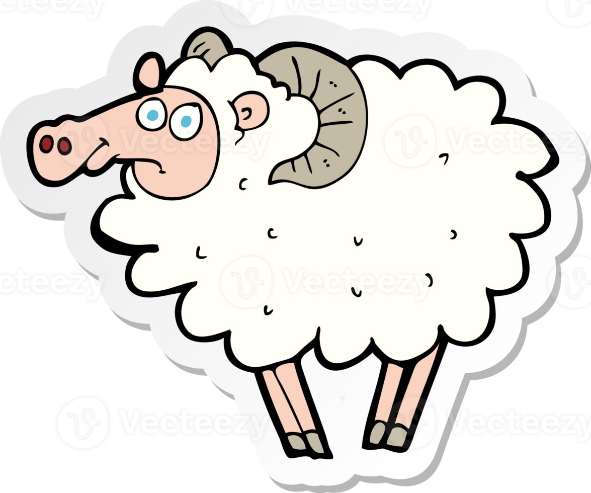sticker of a cartoon ram png