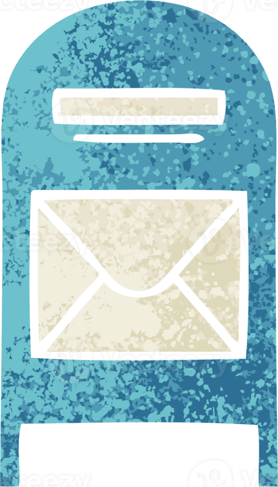 retro illustration style cartoon of a mail box png