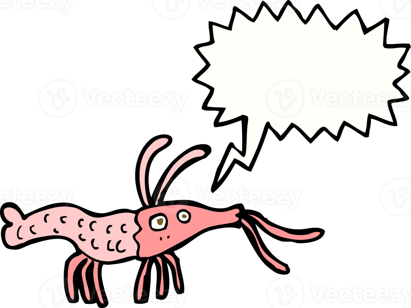 cartoon shrimp with speech bubble png