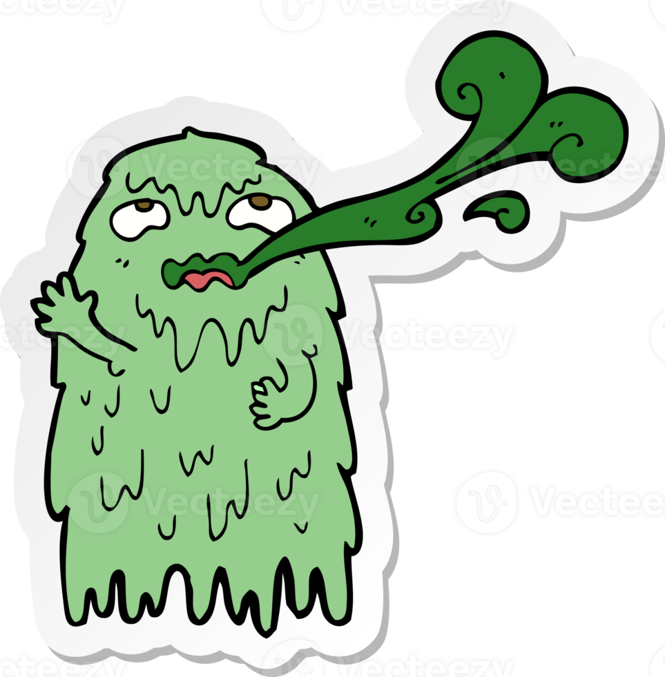 sticker of a gross cartoon ghost png