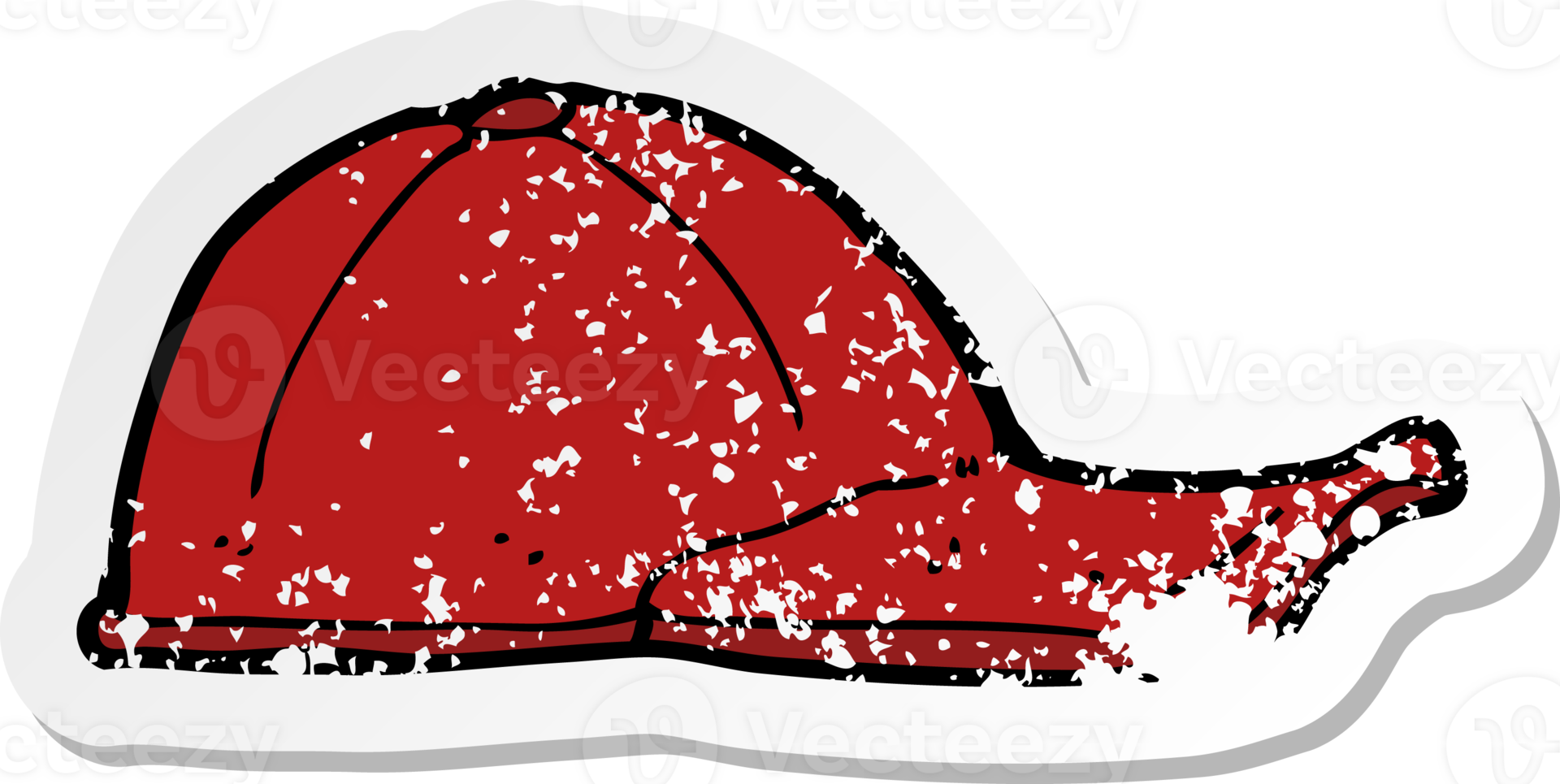 retro distressed sticker of a cartoon cap png