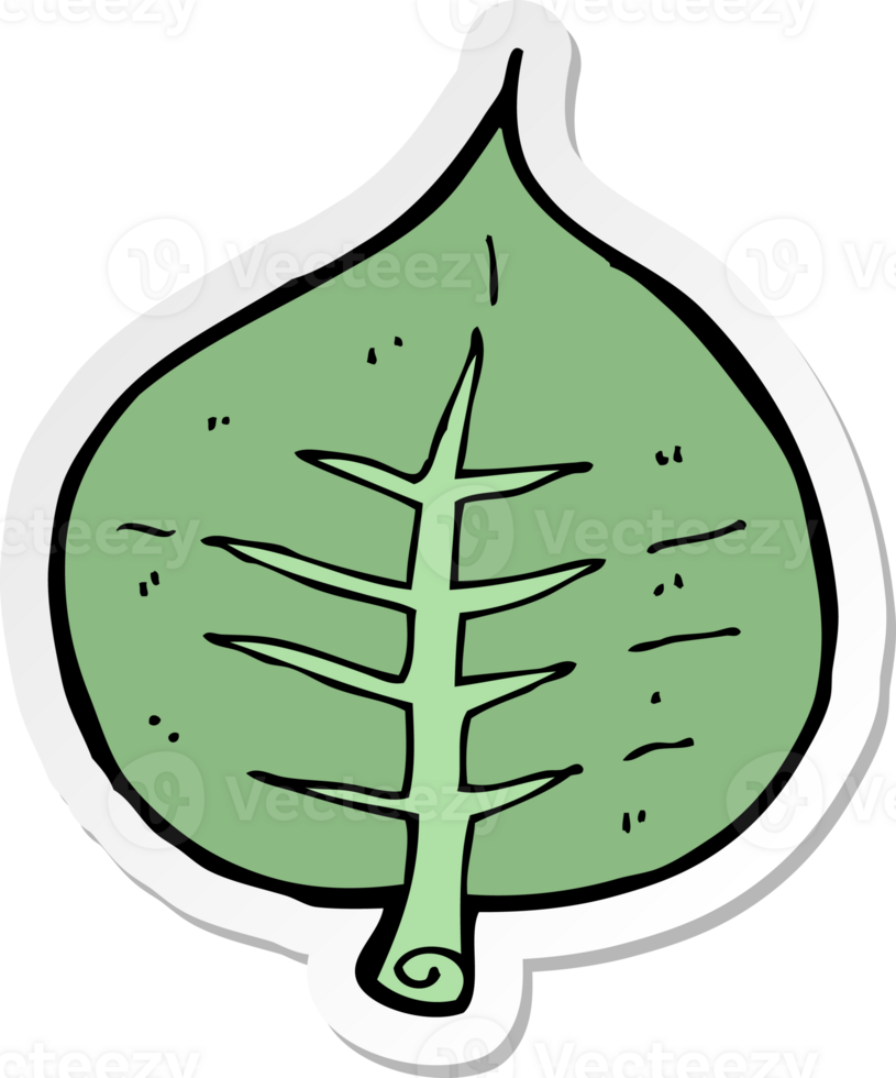 sticker of a cartoon leaf png