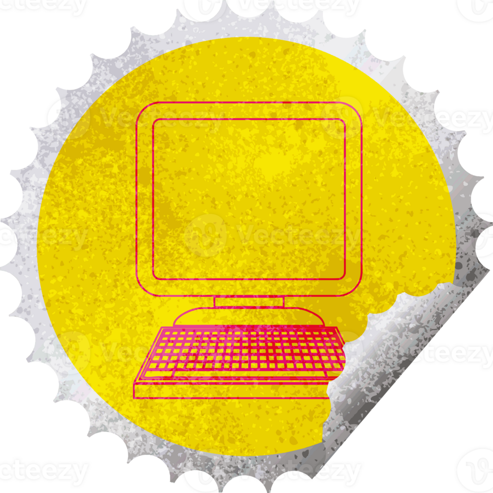 computer icon circular peeling sticker   illustration png